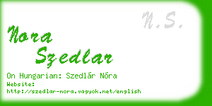 nora szedlar business card