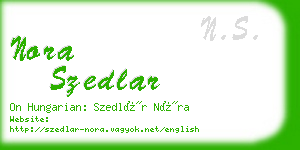 nora szedlar business card